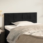 vidaXL Tăblie de pat, negru, 100x5x78/88 cm, catifea vidaXL Tăblie de pat, negru, 100x5x78/88 cm, catifea