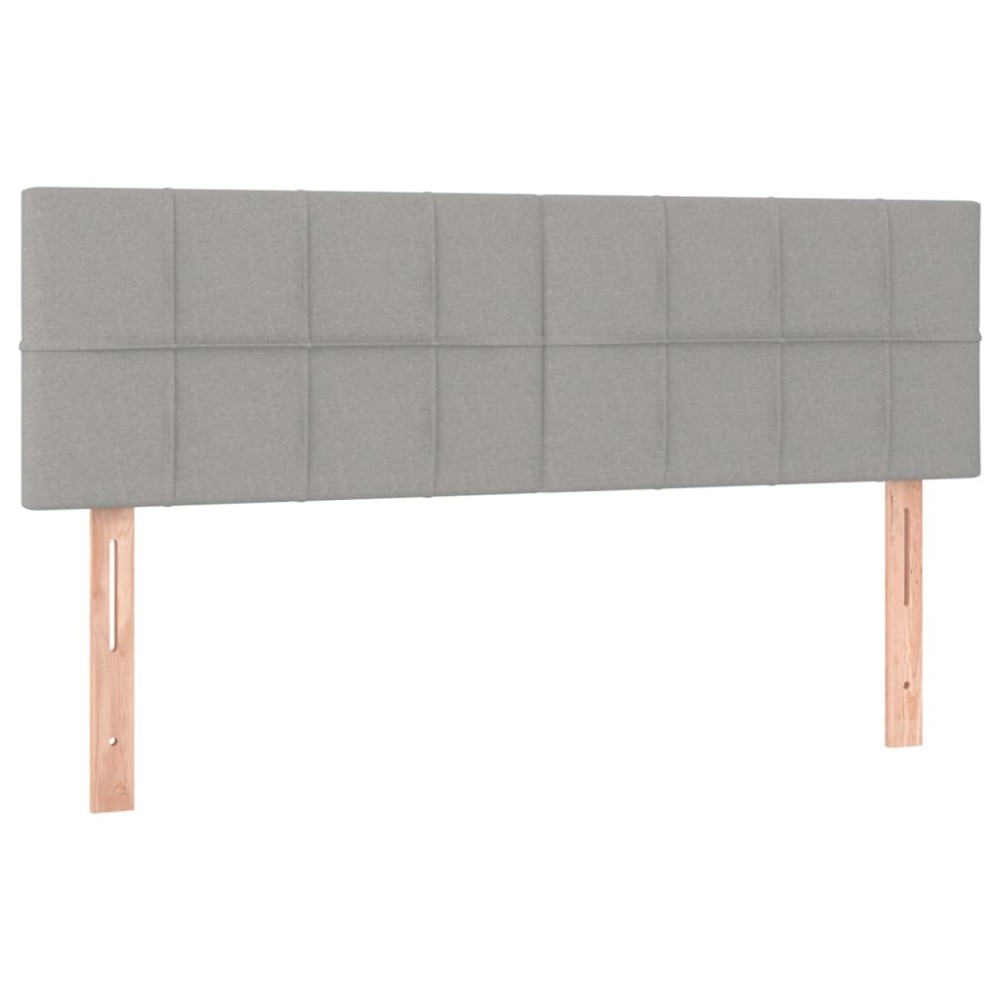 vidaXL Tăblii de pat, 2 buc., gri deschis, 72x5x78/88 cm, textil