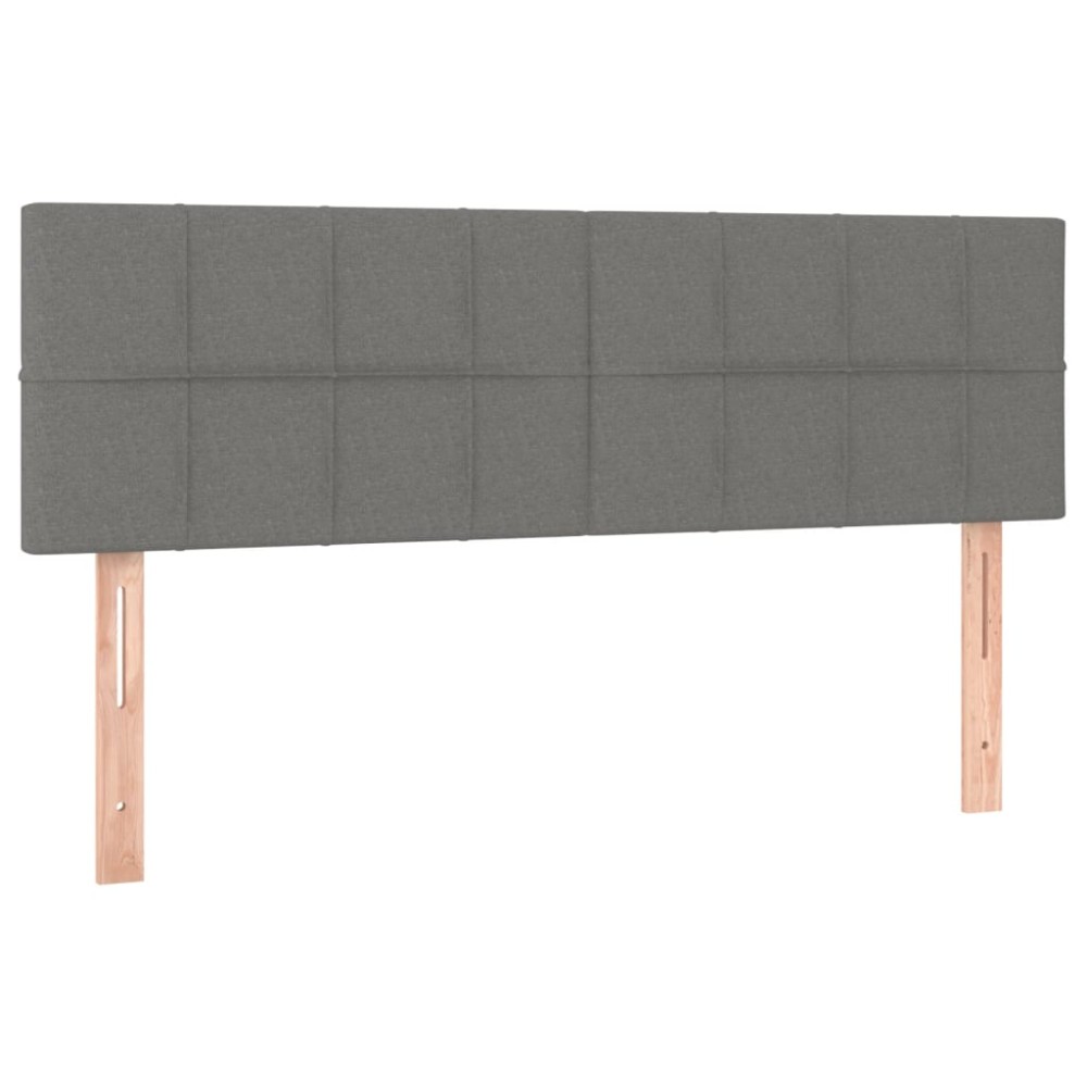 vidaXL Tăblii de pat, 2 buc., gri închis, 72x5x78/88 cm, textil