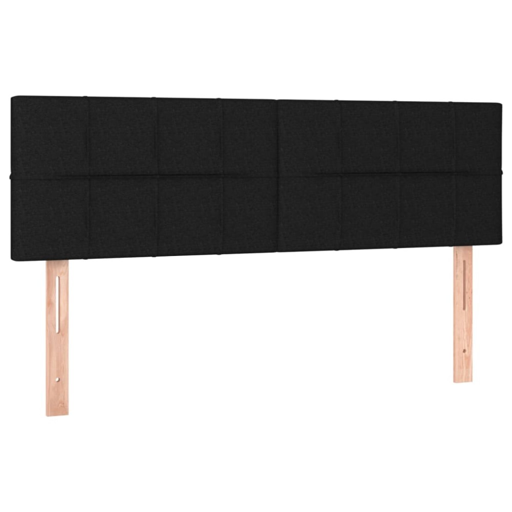 vidaXL Tăblii de pat, 2 buc., negru, 72x5x78/88 cm, țesătură