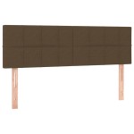 vidaXL Tăblii de pat, 2 buc., maro închis, 72x5x78/88 cm, textil vidaXL Tăblii de pat, 2 buc., maro închis, 72x5x78/88 cm, textil