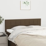 vidaXL Tăblii de pat, 2 buc., maro închis, 72x5x78/88 cm, textil vidaXL Tăblii de pat, 2 buc., maro închis, 72x5x78/88 cm, textil