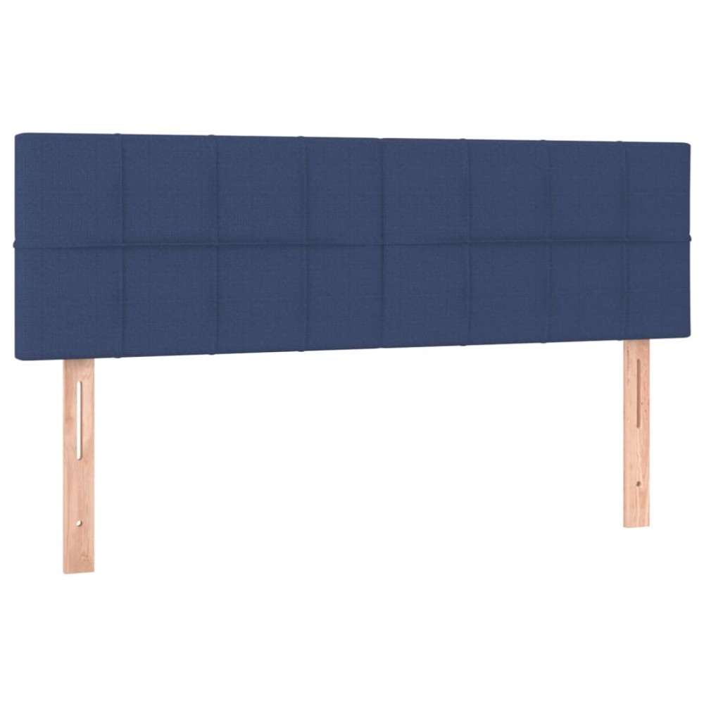 vidaXL Tăblii de pat, 2 buc., albastru, 72x5x78/88 cm, textil