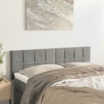vidaXL Tăblii de pat, 2 buc., gri deschis, 72x5x78/88 cm, catifea vidaXL Tăblii de pat, 2 buc., gri deschis, 72x5x78/88 cm, catifea