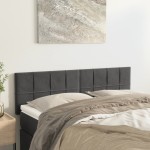 vidaXL Tăblii de pat, 2 buc., gri închis, 72x5x78/88 cm, catifea vidaXL Tăblii de pat, 2 buc., gri închis, 72x5x78/88 cm, catifea