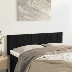 vidaXL Tăblii de pat, 2 buc., negru, 72x5x78/88 cm, catifea vidaXL Tăblii de pat, 2 buc., negru, 72x5x78/88 cm, catifea
