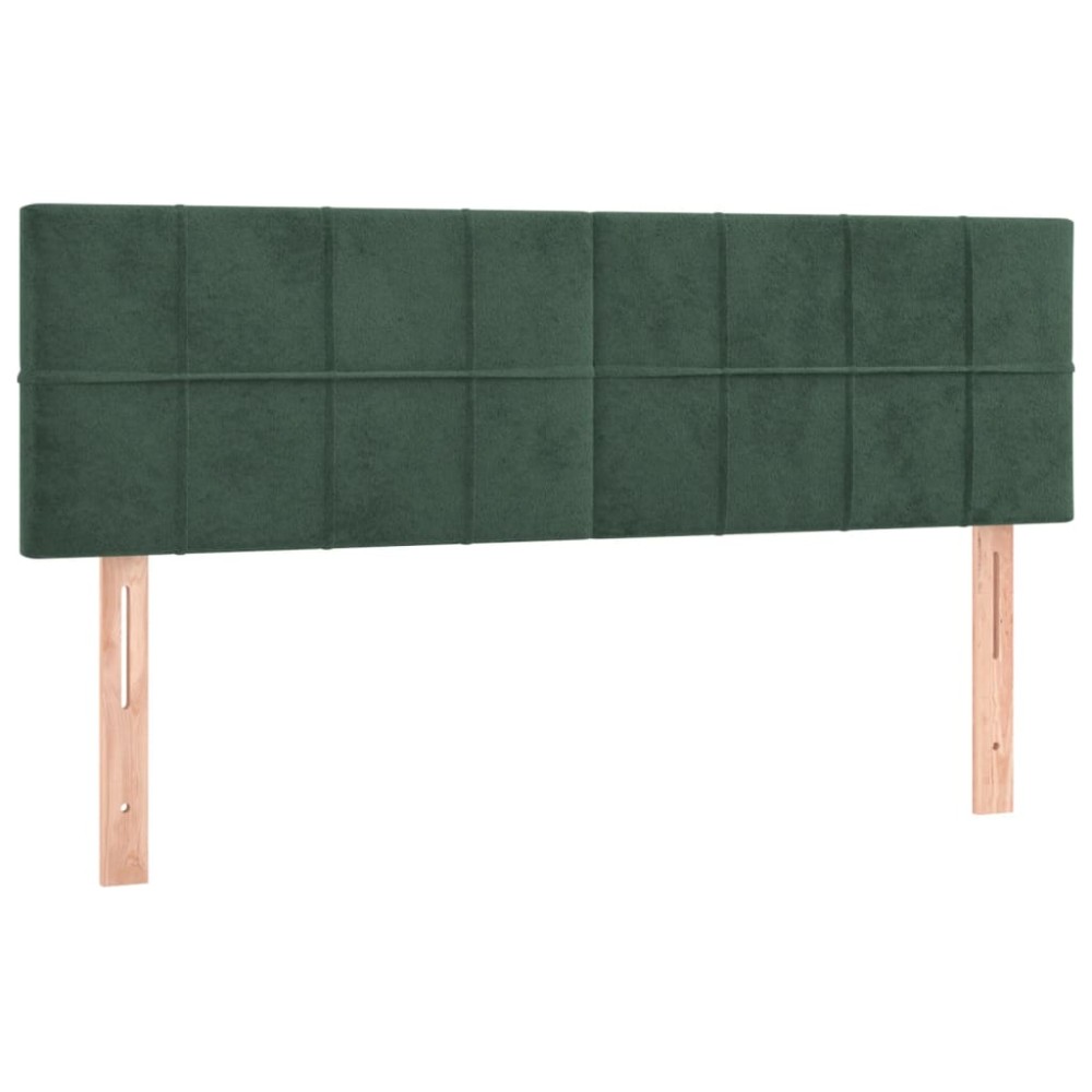 vidaXL Tăblii de pat, 2 buc., verde închis, 72x5x78/88 cm, catifea