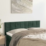vidaXL Tăblii de pat, 2 buc., verde închis, 72x5x78/88 cm, catifea vidaXL Tăblii de pat, 2 buc., verde închis, 72x5x78/88 cm, catifea