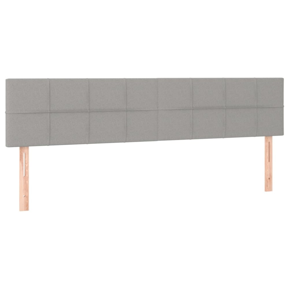 vidaXL Tăblii de pat, 2 buc, gri deschis, 80x5x78/88 cm, textil