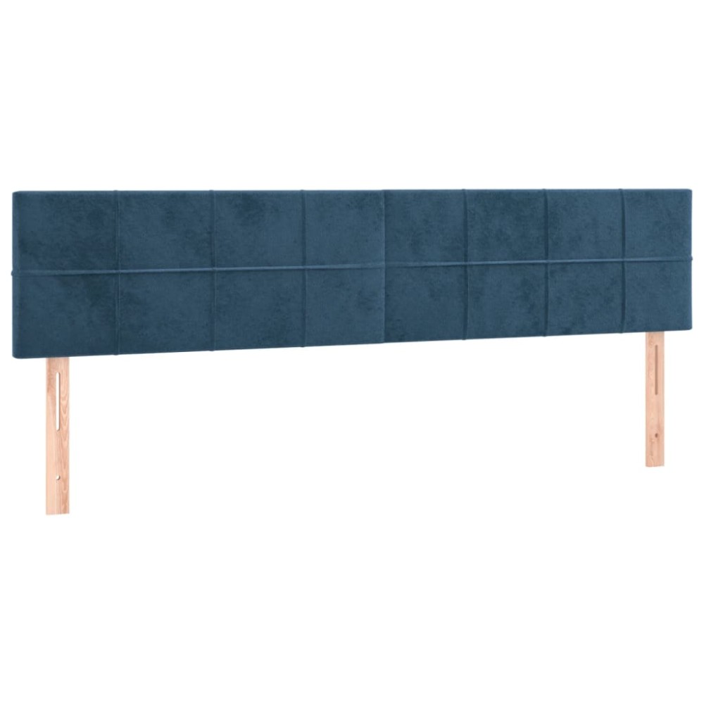 vidaXL Tăblii de pat, 2 buc, albastru închis, 80x5x78/88 cm, catifea