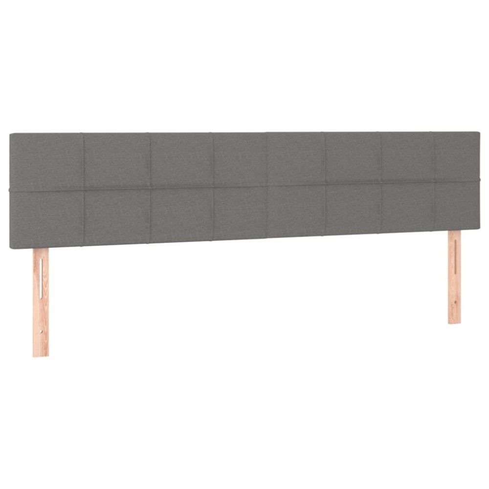 vidaXL Tăblii de pat, 2 buc, gri închis, 90x5x78/88 cm, textil