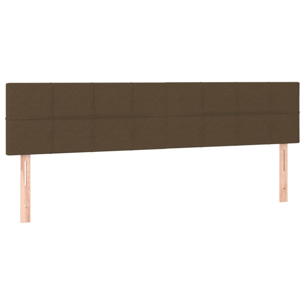 vidaXL Tăblii de pat, 2 buc, maro închis, 90x5x78/88 cm, textil