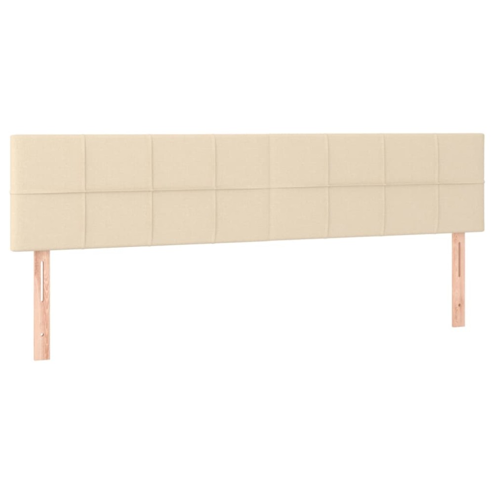 vidaXL Tăblii de pat, 2 buc, crem, 90x5x78/88 cm, textil
