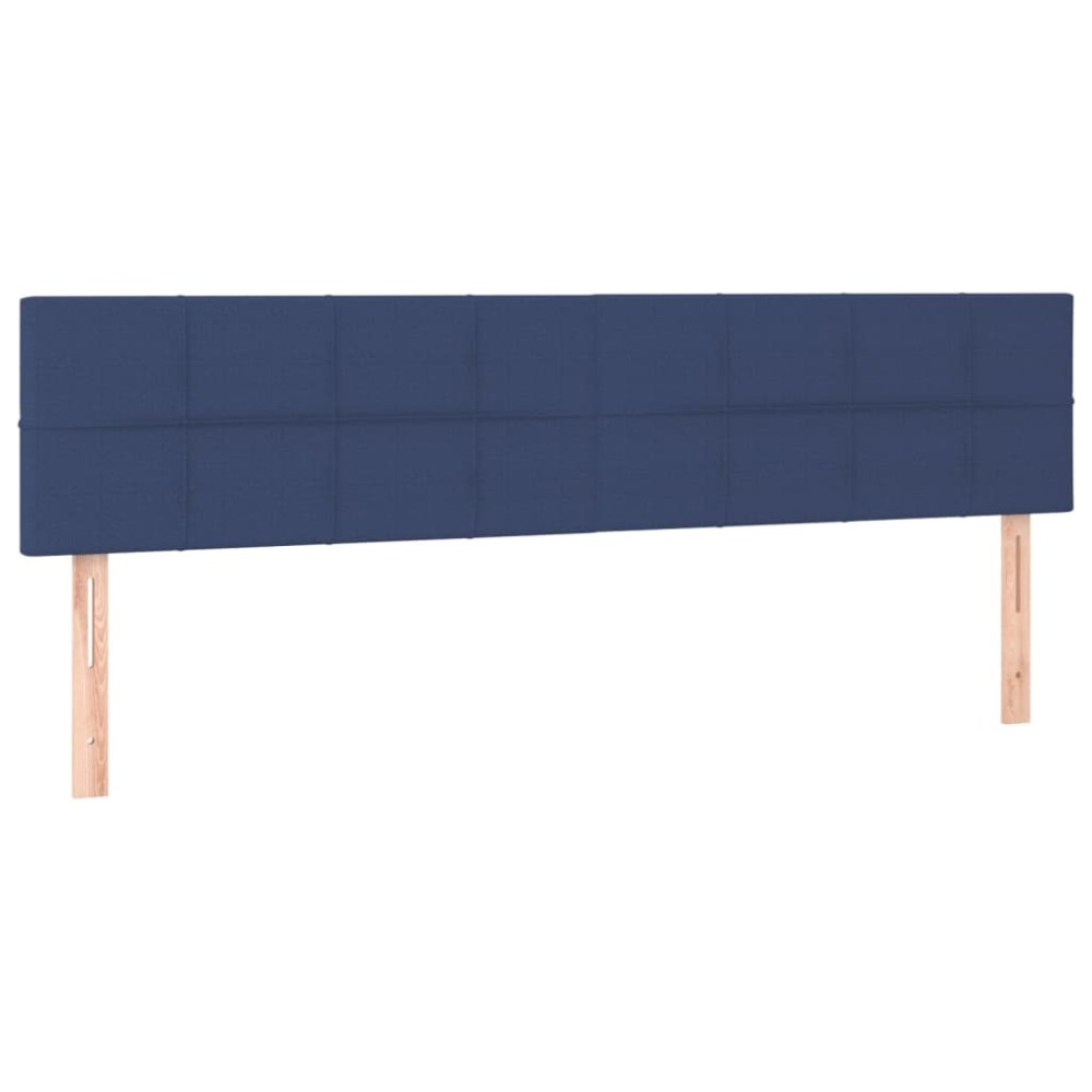 vidaXL Tăblii de pat, 2 buc, albastru, 90x5x78/88 cm, textil