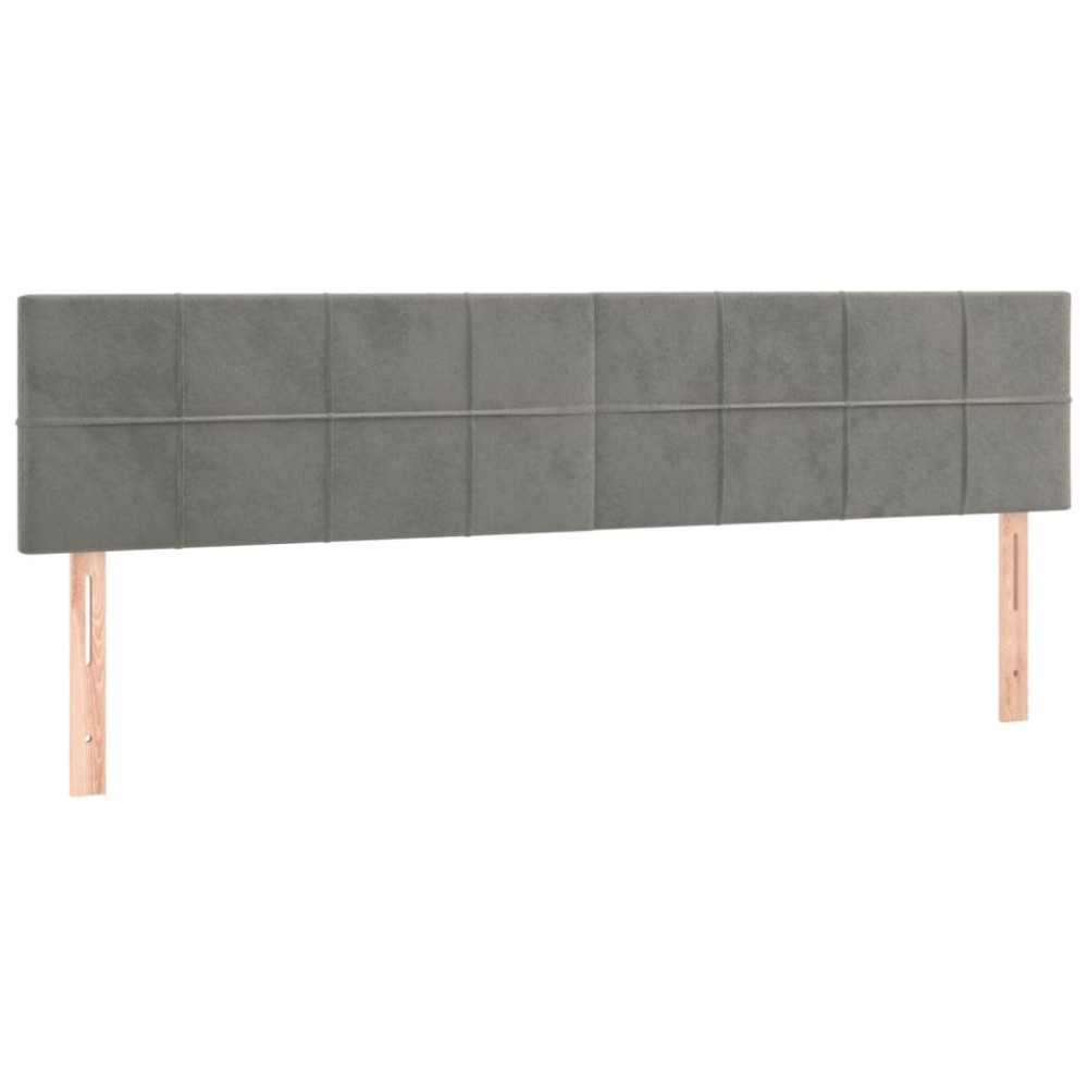 vidaXL Tăblii de pat, 2 buc, gri deschis, 90x5x78/88 cm, catifea