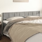 vidaXL Tăblii de pat, 2 buc, gri deschis, 90x5x78/88 cm, catifea vidaXL Tăblii de pat, 2 buc, gri deschis, 90x5x78/88 cm, catifea