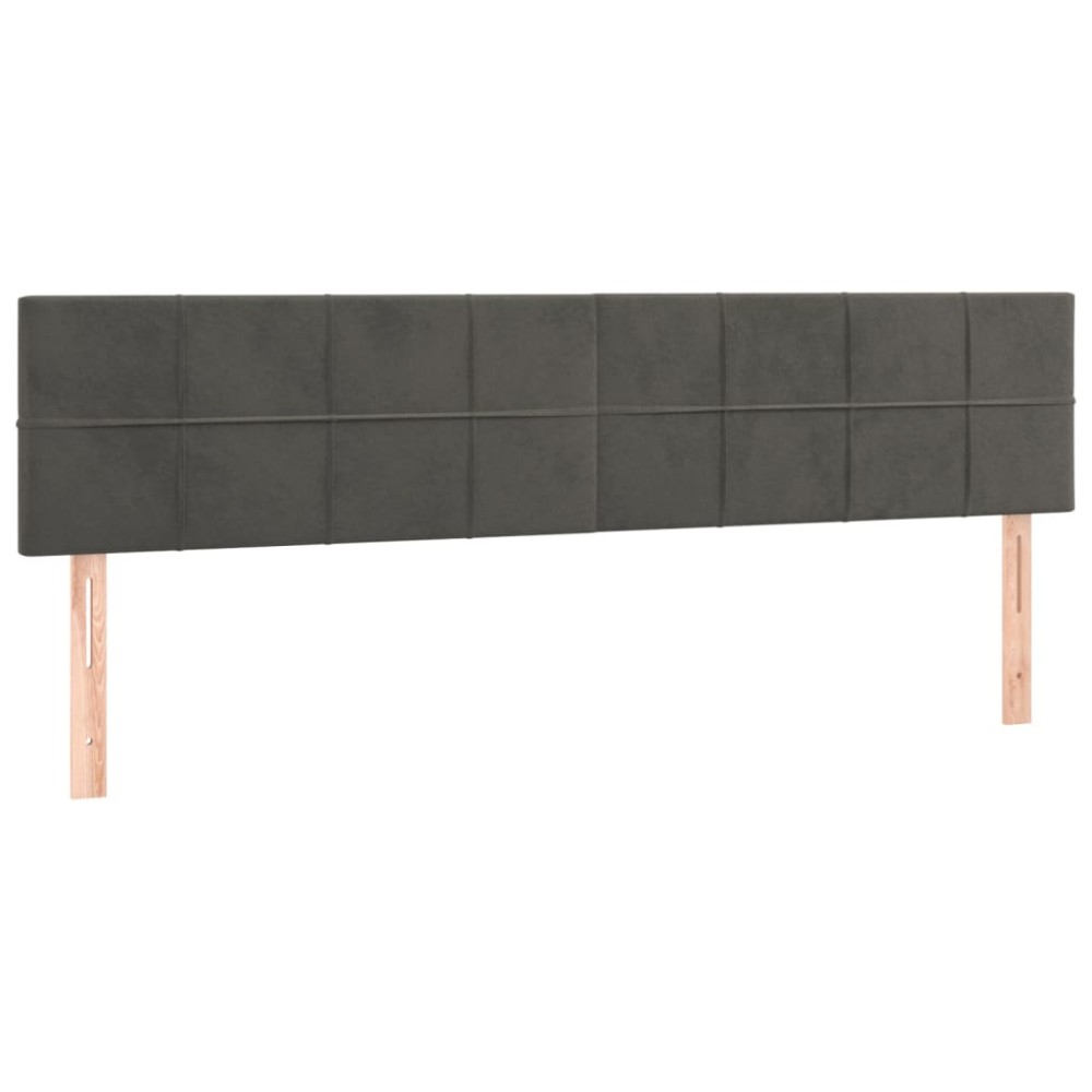 vidaXL Tăblii de pat, 2 buc, gri închis, 90x5x78/88 cm, catifea