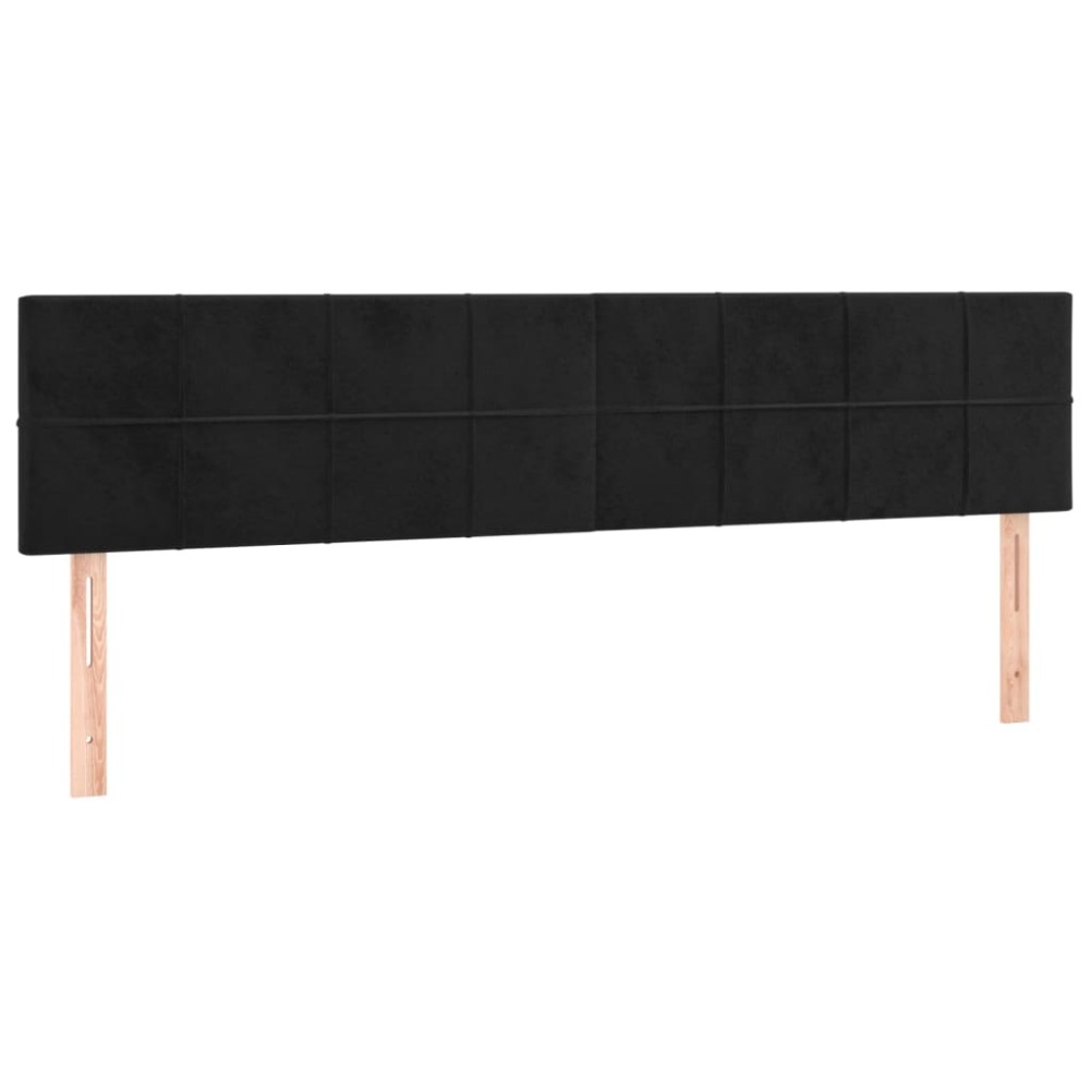 vidaXL Tăblii de pat, 2 buc, negru, 90x5x78/88 cm, catifea