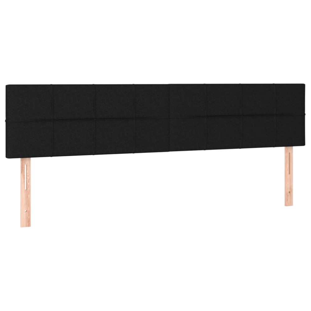 vidaXL Tăblii de pat, 2 buc, negru, 100x5x78/88 cm, textil