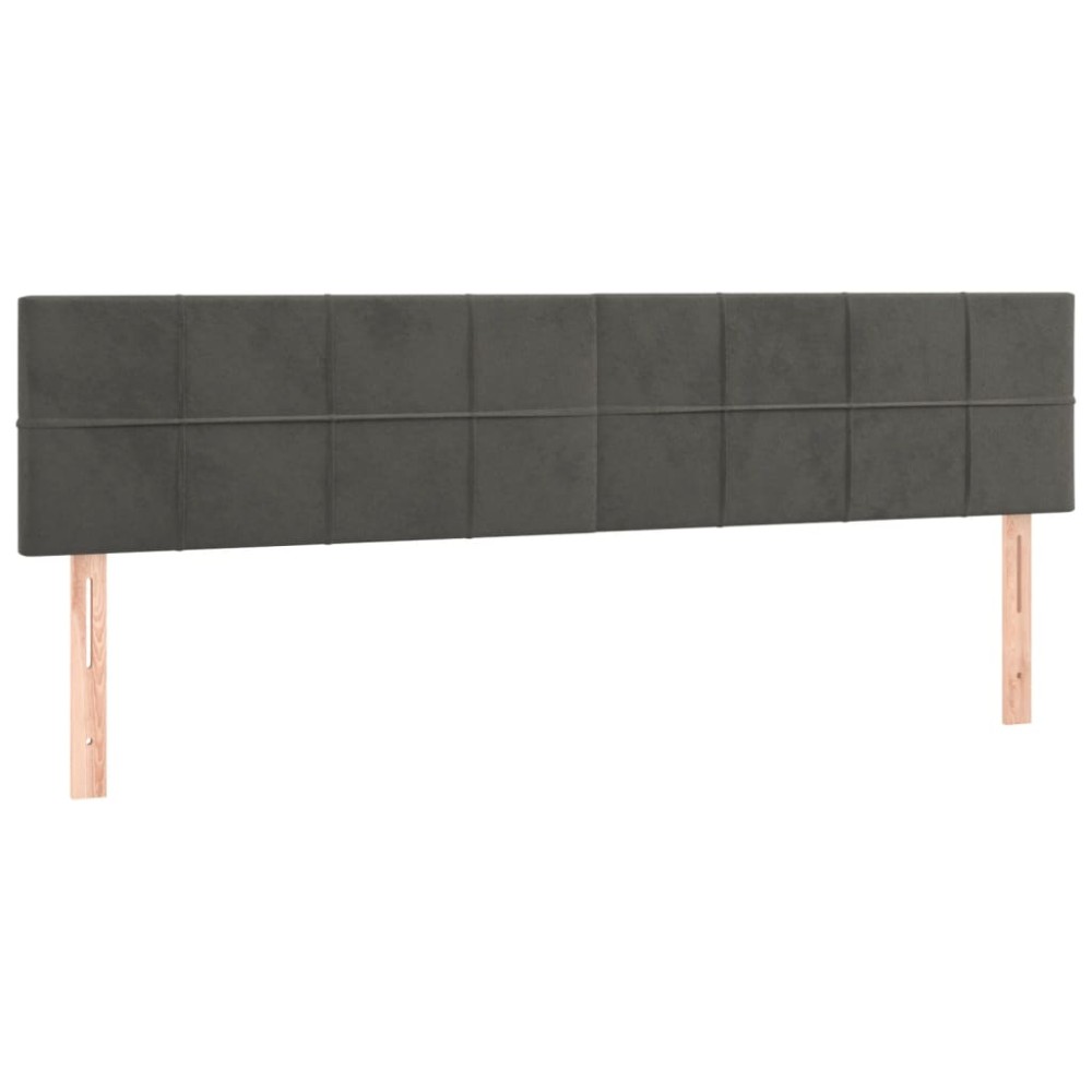 vidaXL Tăblii de pat, 2 buc, gri închis, 100x5x78/88 cm, catifea
