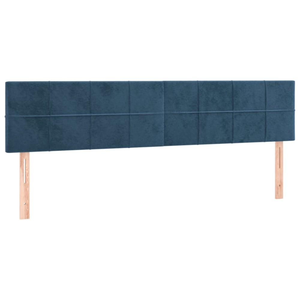 vidaXL Tăblii de pat, 2 buc, albastru închis, 100x5x78/88 cm, catifea