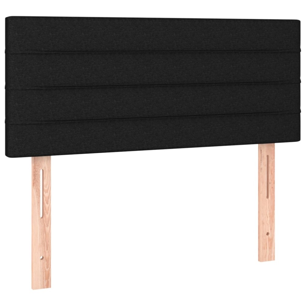 vidaXL Tăblie de pat, negru, 90x5x78/88 cm, textil