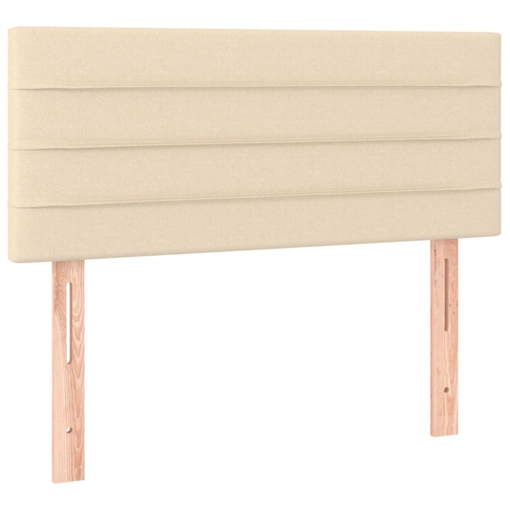 vidaXL Tăblie de pat, crem, 90x5x78/88 cm, textil