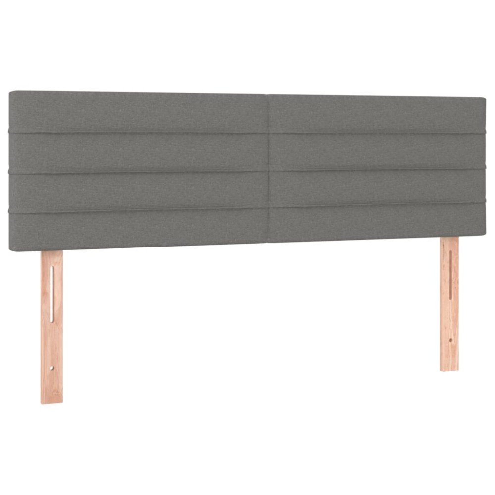 vidaXL Tăblii de pat, 2 buc., gri închis, 72x5x78/88 cm, textil