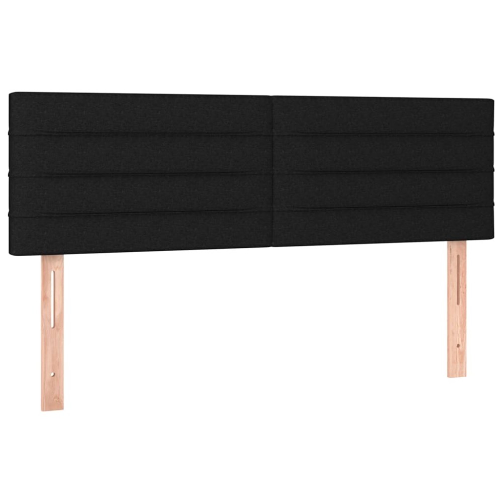 vidaXL Tăblii de pat, 2 buc., negru, 72x5x78/88 cm, textil
