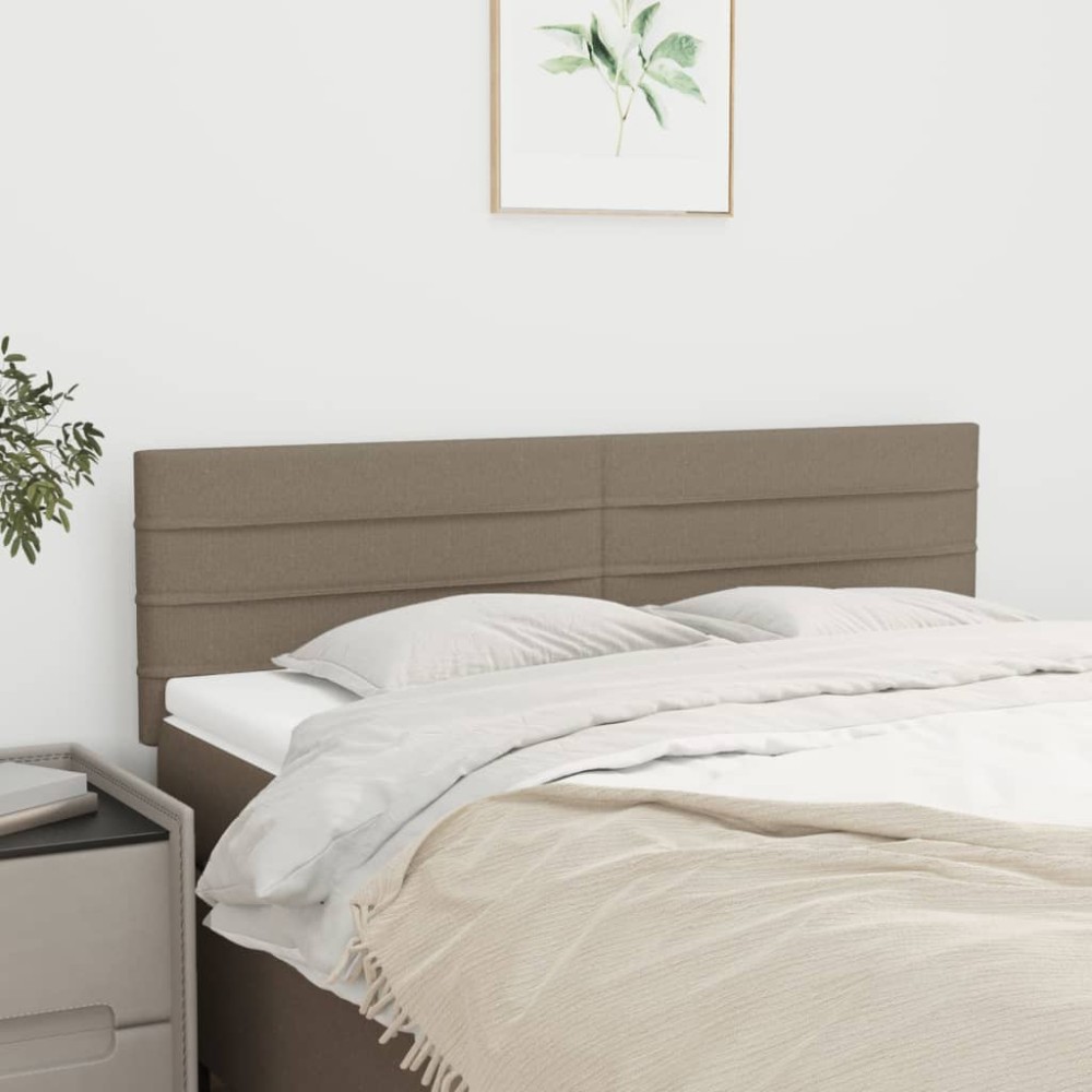 vidaXL Tăblii de pat, 2 buc., gri taupe, 72x5x78/88 cm, textil