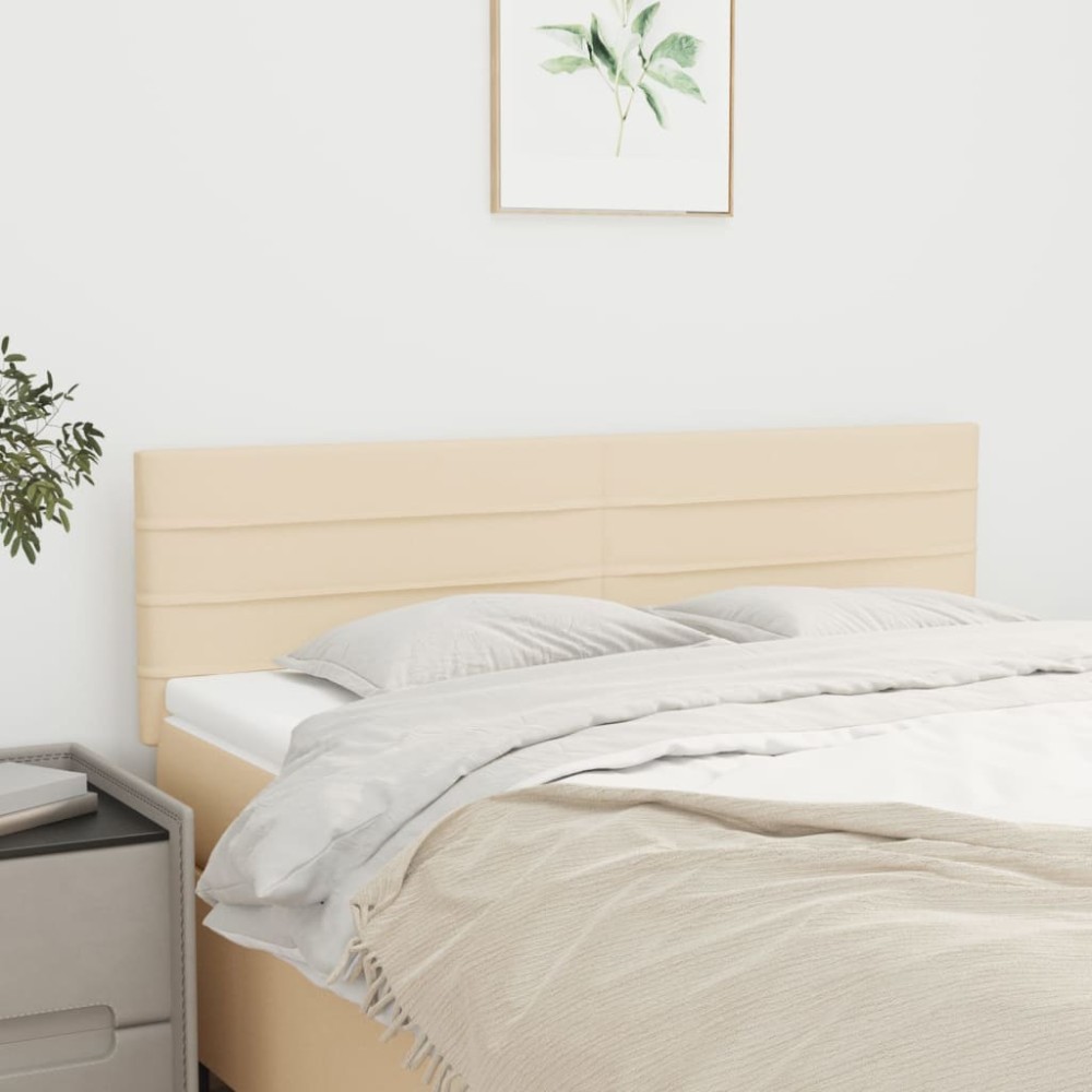 vidaXL Tăblii de pat, 2 buc., crem, 72x5x78/88 cm, textil