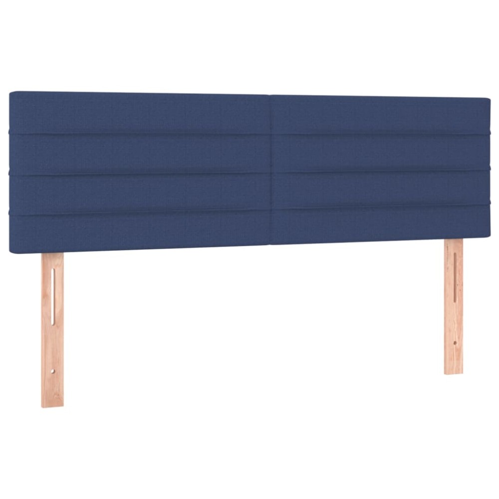 vidaXL Tăblii de pat, 2 buc., albastru, 72x5x78/88 cm, textil