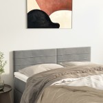 vidaXL Tăblii de pat, 2 buc., gri deschis, 72x5x78/88 cm, catifea vidaXL Tăblii de pat, 2 buc., gri deschis, 72x5x78/88 cm, catifea