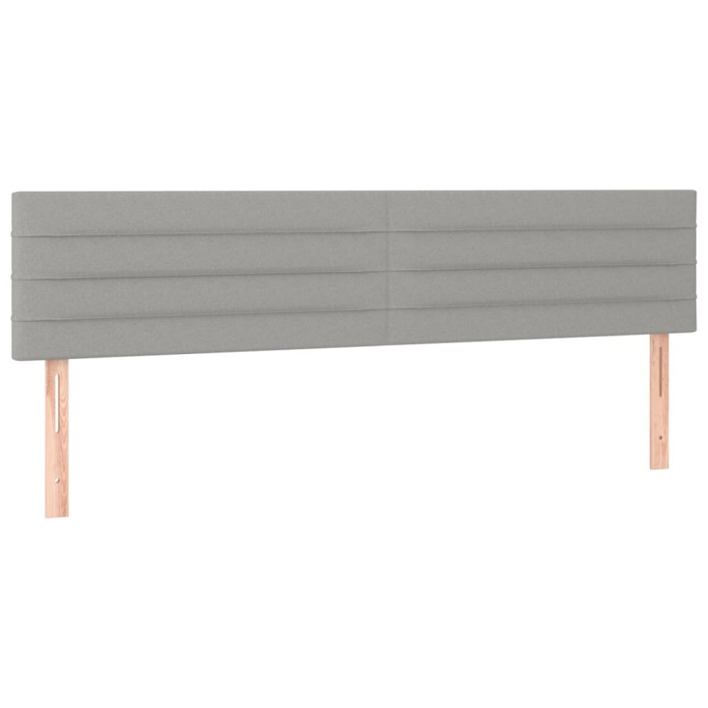 vidaXL Tăblii de pat, 2 buc, gri deschis, 80x5x78/88 cm, textil