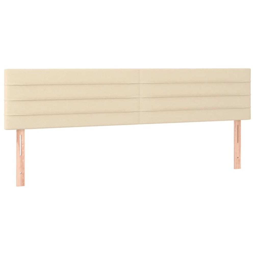 vidaXL Tăblii de pat, 2 buc, crem, 80x5x78/88 cm, textil