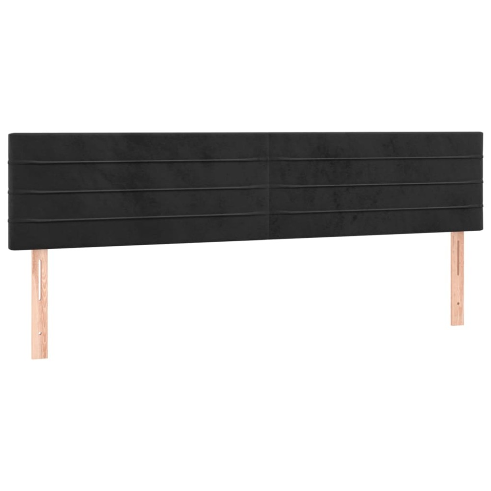 vidaXL Tăblii de pat, 2 buc, negru, 80x5x78/88 cm, catifea
