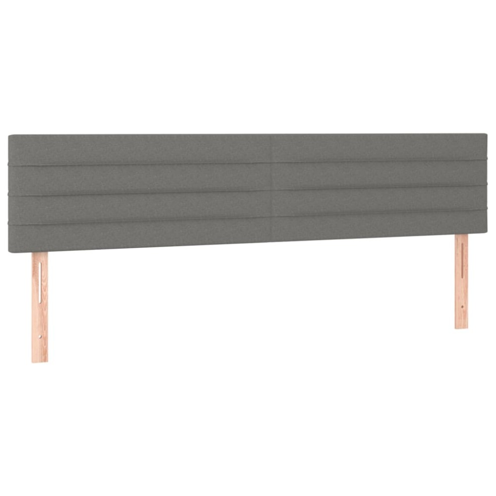 vidaXL Tăblii de pat, 2 buc, gri închis, 90x5x78/88 cm, textil