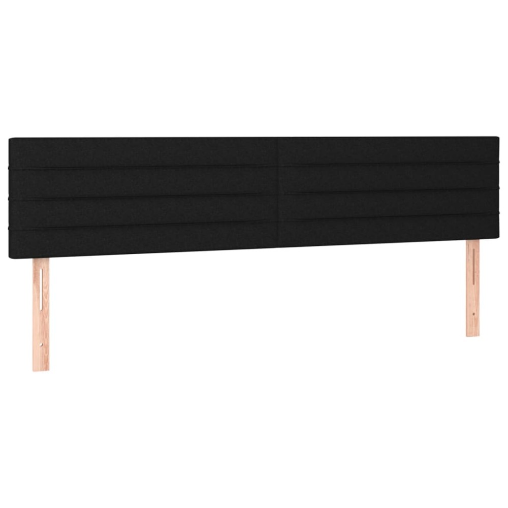 vidaXL Tăblii de pat, 2 buc, negru, 90x5x78/88 cm, textil