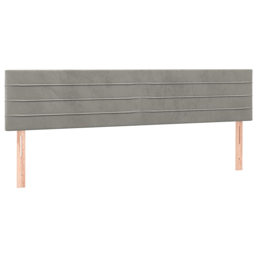 vidaXL Tăblii de pat, 2 buc, gri deschis, 90x5x78/88 cm, catifea