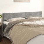 vidaXL Tăblii de pat, 2 buc, gri deschis, 90x5x78/88 cm, catifea vidaXL Tăblii de pat, 2 buc, gri deschis, 90x5x78/88 cm, catifea