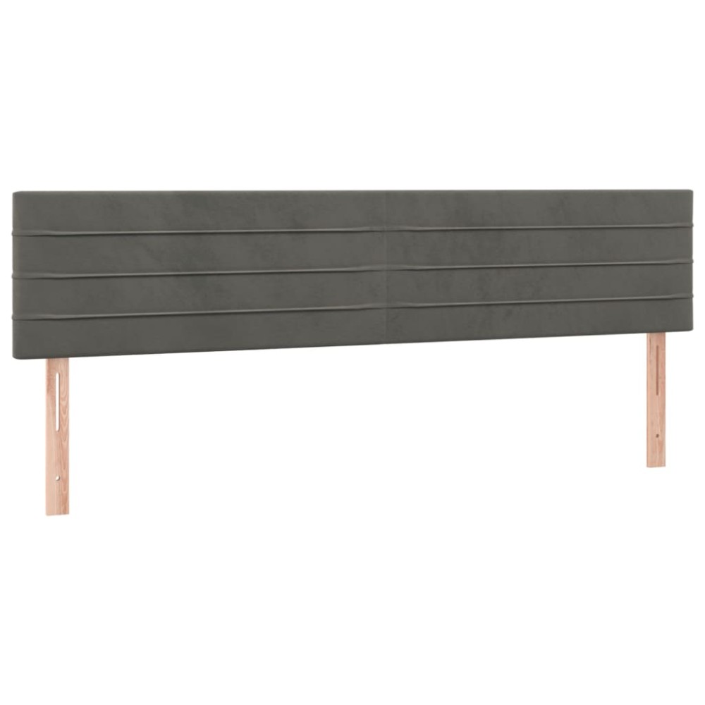 vidaXL Tăblii de pat, 2 buc, gri închis, 90x5x78/88 cm, catifea