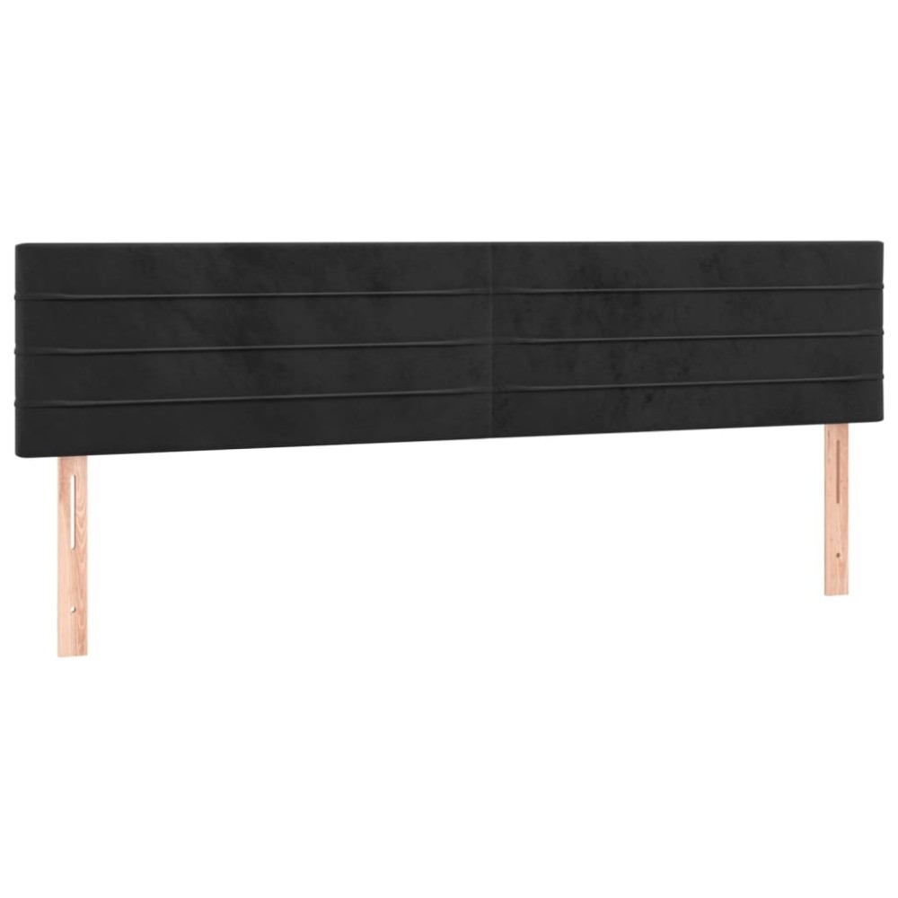 vidaXL Tăblii de pat, 2 buc, negru, 90x5x78/88 cm, catifea