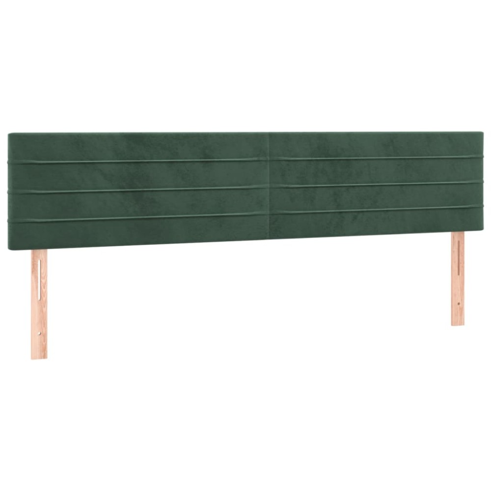 vidaXL Tăblii de pat, 2 buc, verde închis, 90x5x78/88 cm, catifea