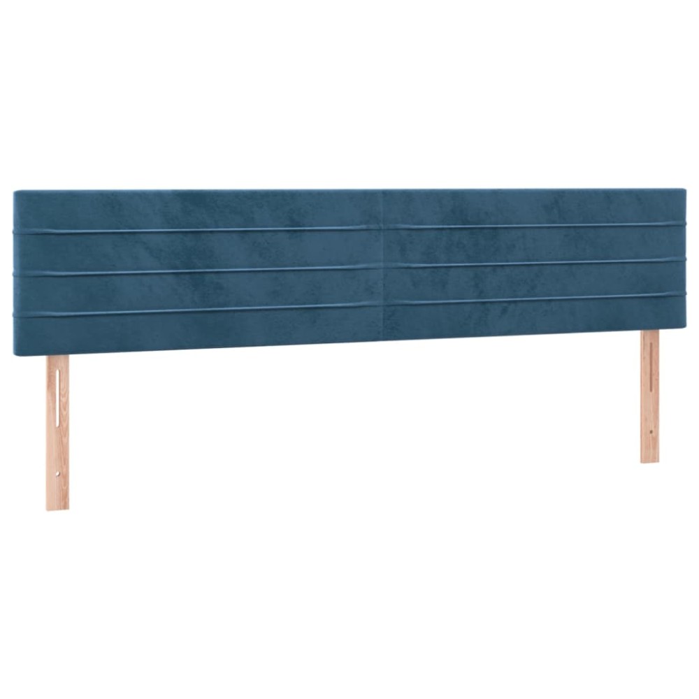 vidaXL Tăblii de pat, 2 buc, albastru închis, 100x5x78/88 cm, catifea