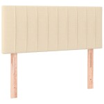vidaXL Tăblie de pat, crem, 80x5x78/88 cm, textil