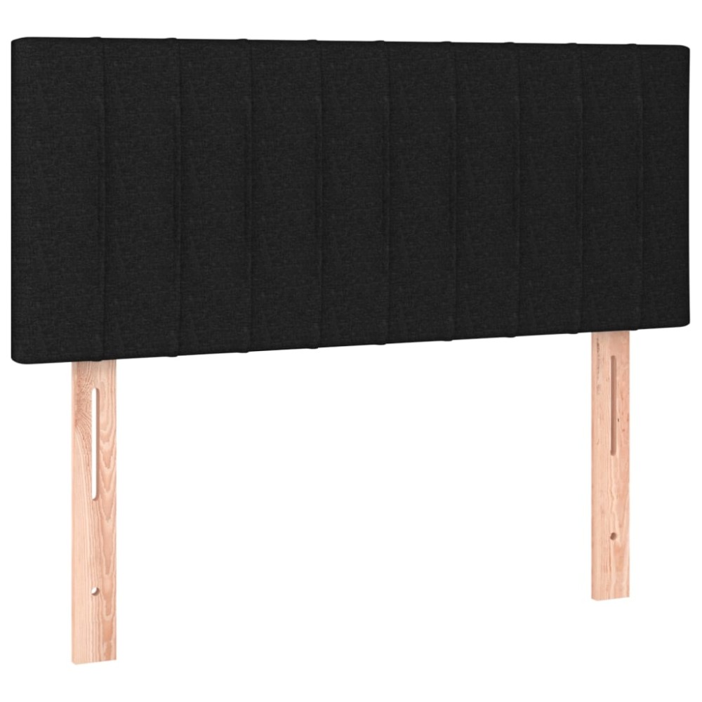 vidaXL Tăblie de pat, negru, 90x5x78/88 cm, textil