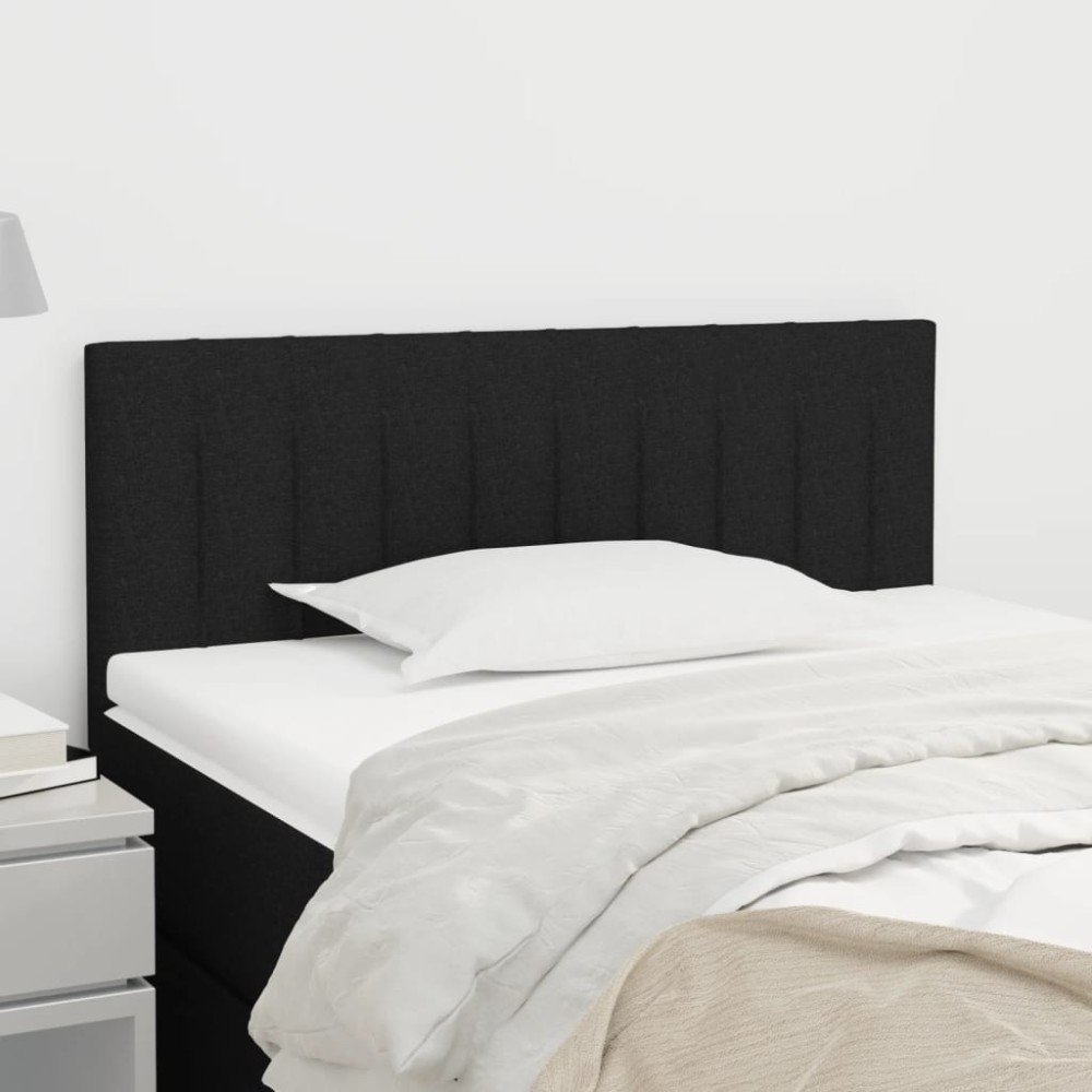 vidaXL Tăblie de pat, negru, 90x5x78/88 cm, textil