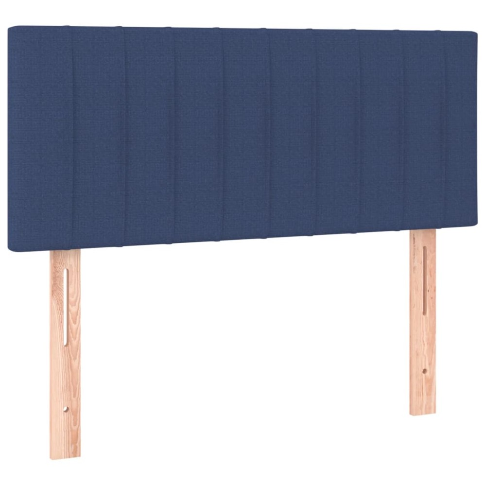 vidaXL Tăblie de pat, albastru, 90x5x78/88 cm, textil