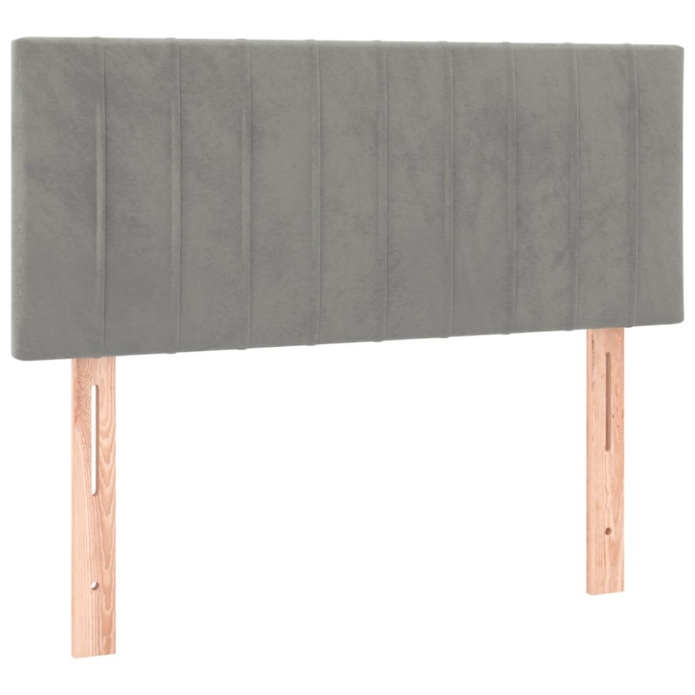 vidaXL Tăblie de pat, gri deschis, 90x5x78/88 cm, catifea