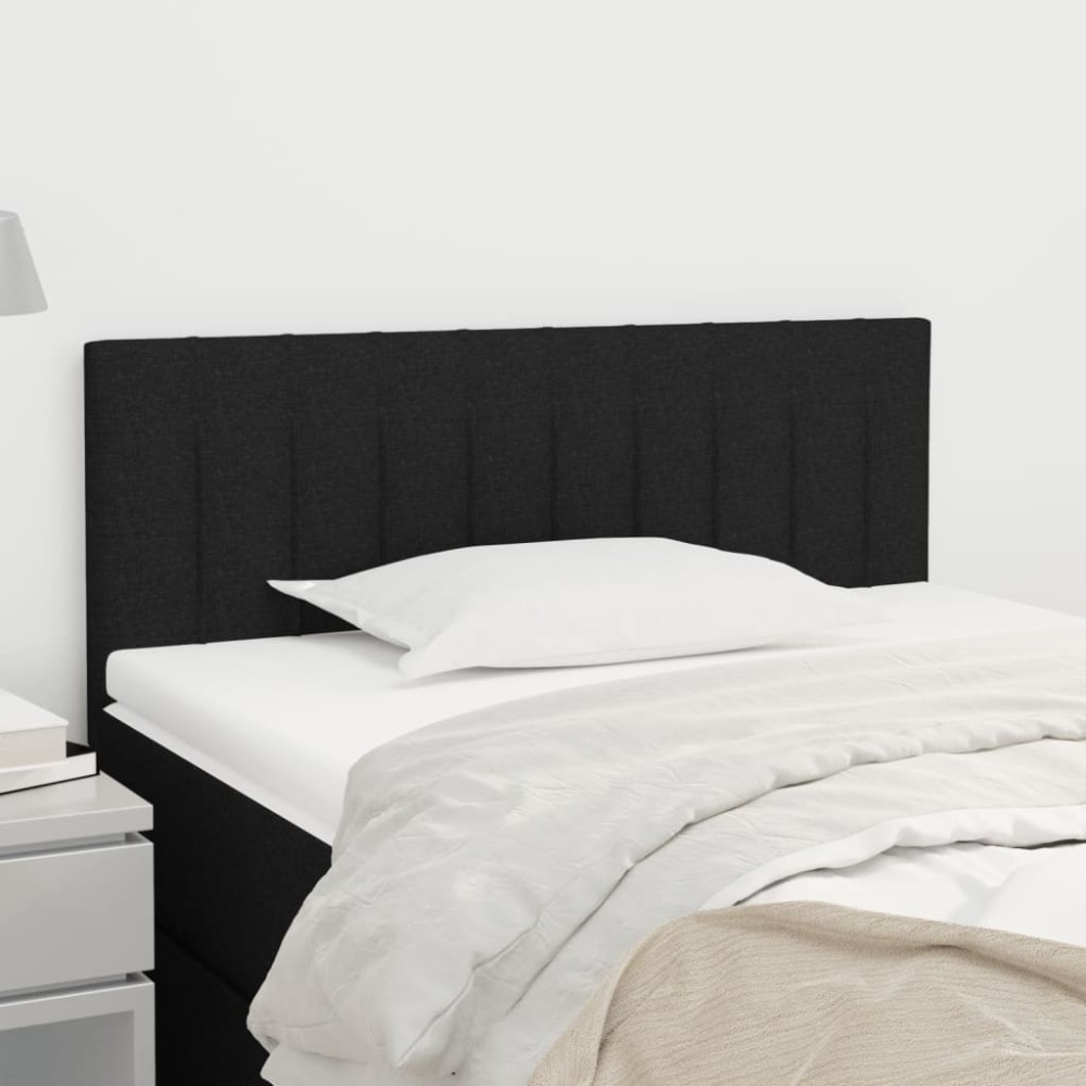 vidaXL Tăblie de pat, negru, 100x5x78/88 cm, textil